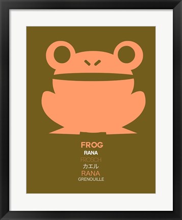 Framed Pink Frog Multilingual Print