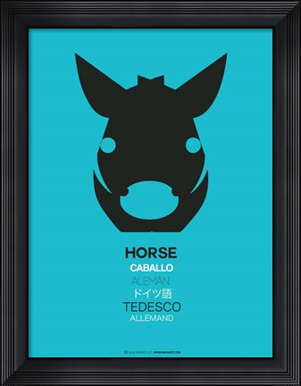 Framed Black Horse Multilingual Print