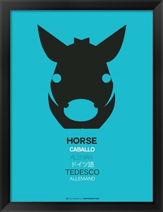 Framed Black Horse Multilingual Print