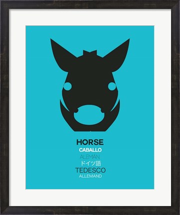 Framed Black Horse Multilingual Print