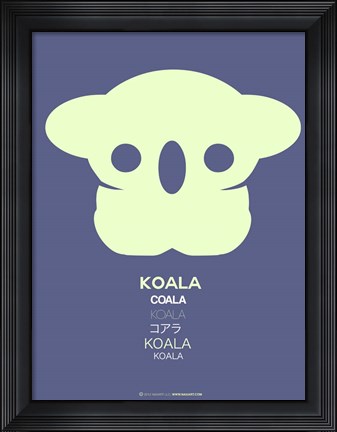 Framed Yellow Koala  Multilingual Print