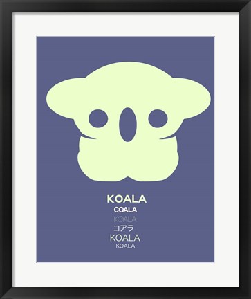 Framed Yellow Koala  Multilingual Print