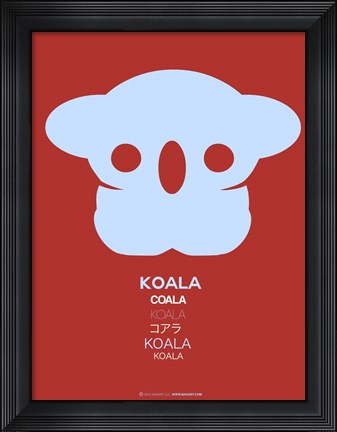 Framed Purple Koala Multilingual Print