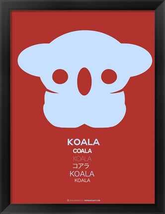 Framed Purple Koala Multilingual Print