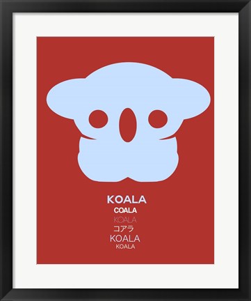 Framed Purple Koala Multilingual Print