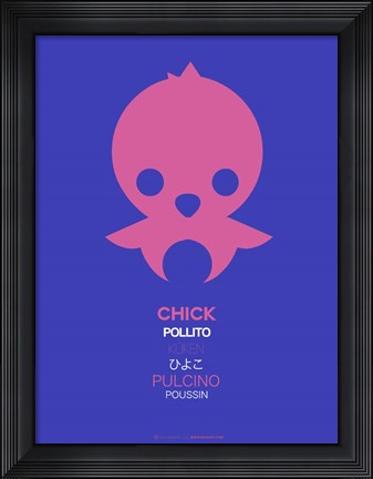 Framed Pink Chick Multilingual Print