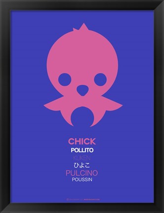 Framed Pink Chick Multilingual Print