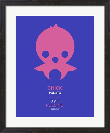 Framed Pink Chick Multilingual Print