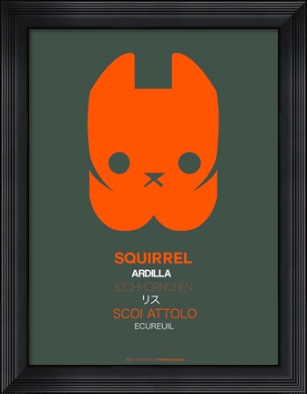 Framed Orange Squirrel Multilingual Print