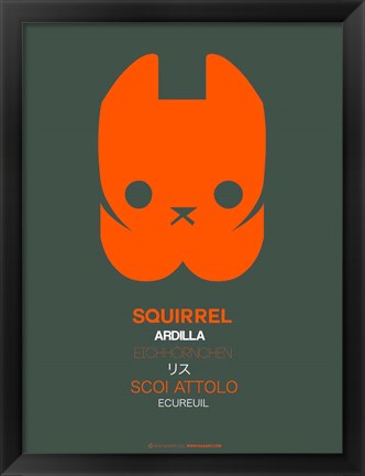 Framed Orange Squirrel Multilingual Print