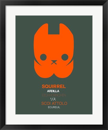 Framed Orange Squirrel Multilingual Print