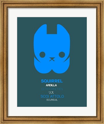 Framed Blue Squirrel Multilingual Print