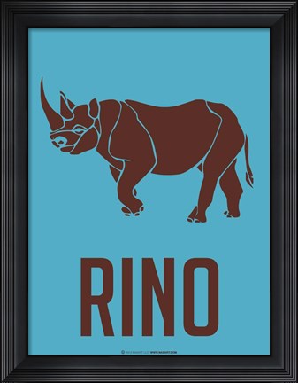 Framed Rhino Brown Print