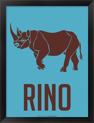 Framed Rhino Brown Print