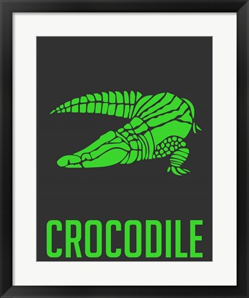 Framed Crocodile Green Print