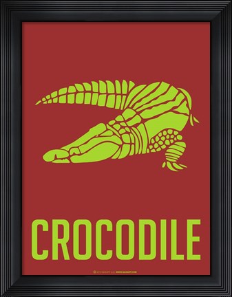 Framed Crocodile Yellow Print