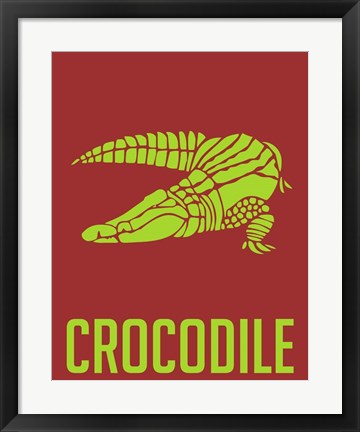 Framed Crocodile Yellow Print