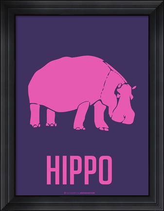 Framed Hippo Pink Print