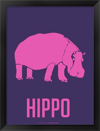 Framed Hippo Pink Print