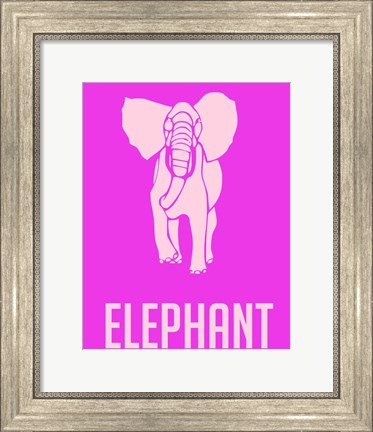 Framed Elephant Pink Print