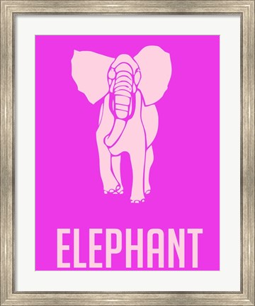 Framed Elephant Pink Print