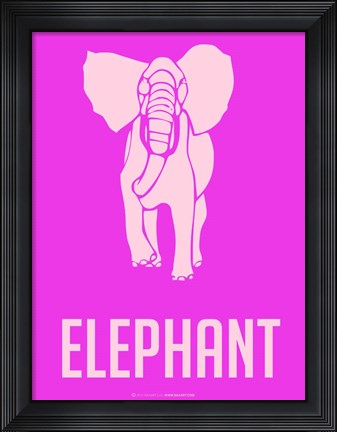 Framed Elephant Pink Print
