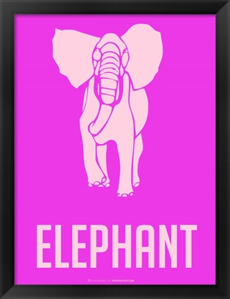 Framed Elephant Pink Print