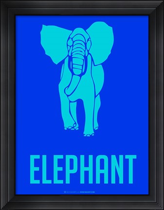 Framed Elephant Blue Print