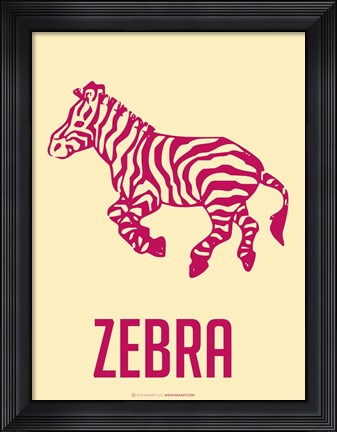 Framed Zebra Red Print