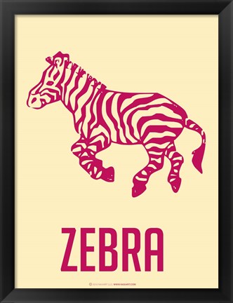 Framed Zebra Red Print