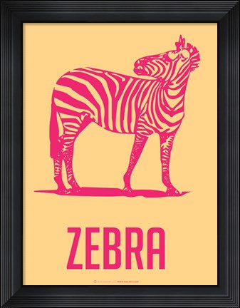 Framed Zebra Red and yellow Print