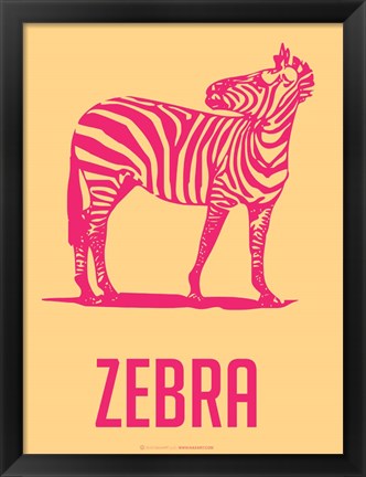 Framed Zebra Red and yellow Print
