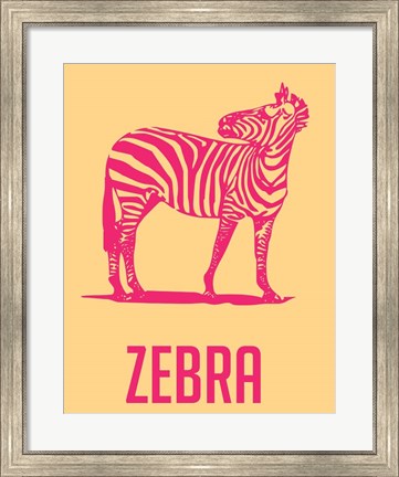 Framed Zebra Red and yellow Print
