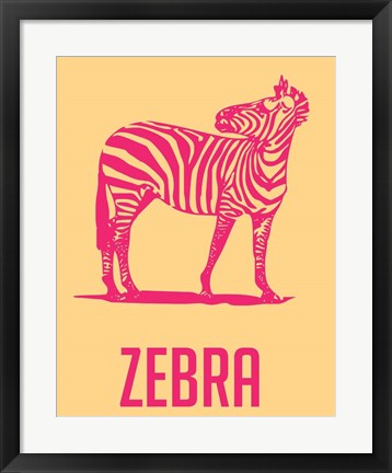 Framed Zebra Red and yellow Print