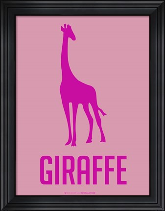 Framed Giraffe Pink Print