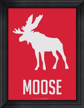 Framed Moose Red Print