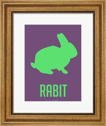 Framed Rabbit Green Print