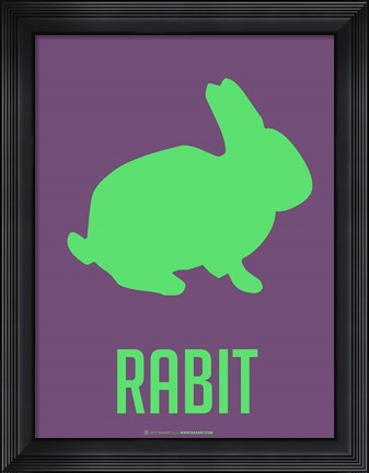 Framed Rabbit Green Print
