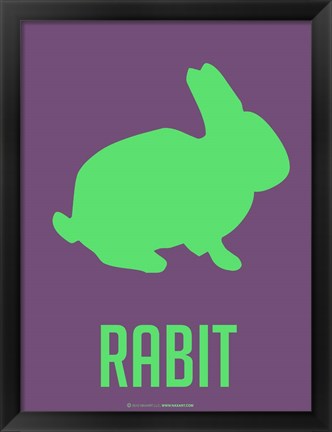 Framed Rabbit Green Print