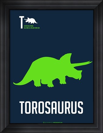 Framed Green Dinosaur Print