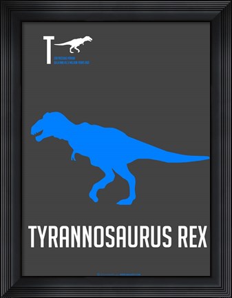 Framed Blue Dinosaur Print
