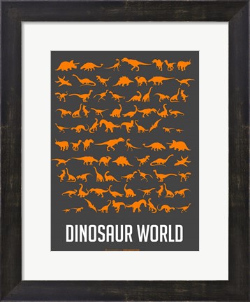 Framed Dinosaur Orange Print