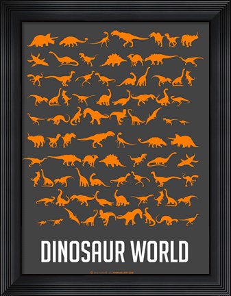 Framed Dinosaur Orange Print