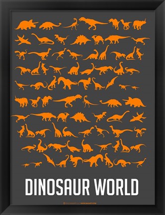 Framed Dinosaur Orange Print