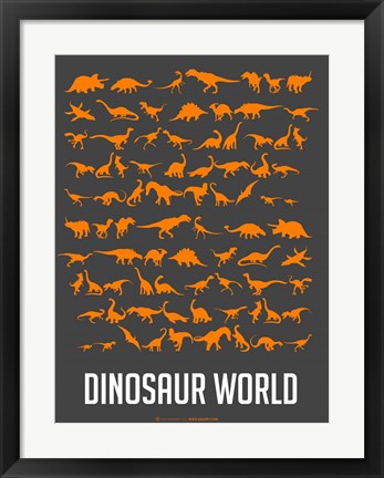 Framed Dinosaur Orange Print