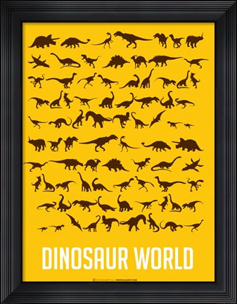Framed Dinosaur Yellow Print