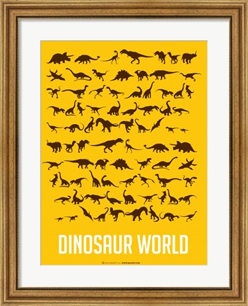 Framed Dinosaur Yellow Print