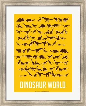 Framed Dinosaur Yellow Print