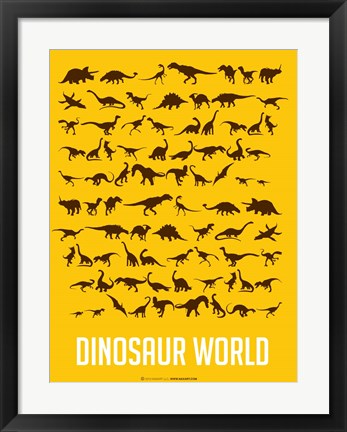 Framed Dinosaur Yellow Print