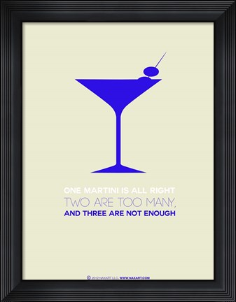 Framed Martini Blue Print